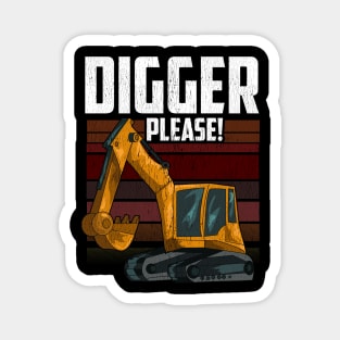 Digger Please | Heavy Equipment Operator | Backhoe Magnet