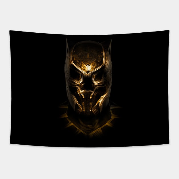 Black Panther Neon Style Tapestry by enchantingants