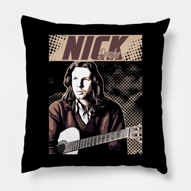 Nick Drake Pillow by Degiab