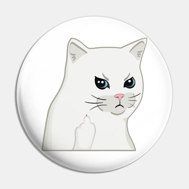 Moody Cat Middle Finger Pin by Dianalyn