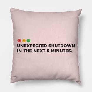 Unexpected Shutdown in the Next 5 minutes Pillow