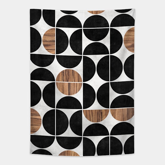 Mid-Century Modern Pattern No.1 - Concrete and Wood Tapestry by ZoltanRatko