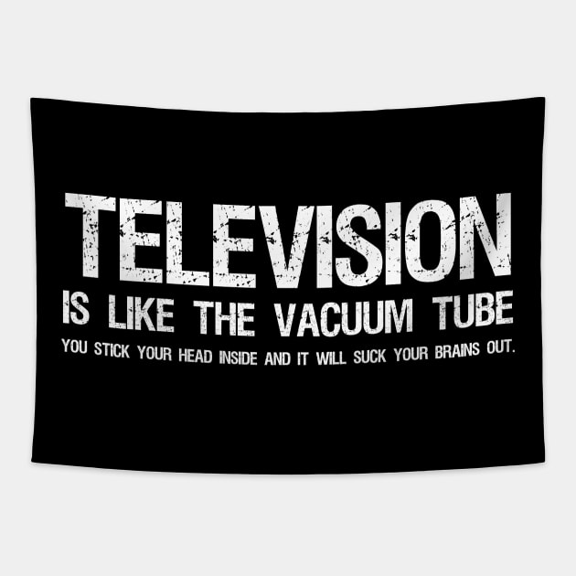 Oppose Socialism Anti Communist Television Propaganda Tapestry by Styr Designs