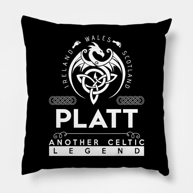 Platt Name T Shirt - Another Celtic Legend Platt Dragon Gift Item Pillow by yalytkinyq