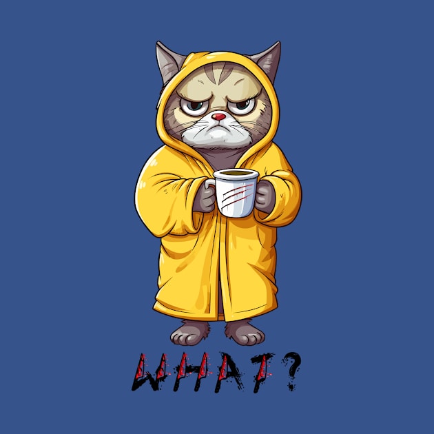 What Cat With Knife Holding A Coffee Cup by theworthyquote