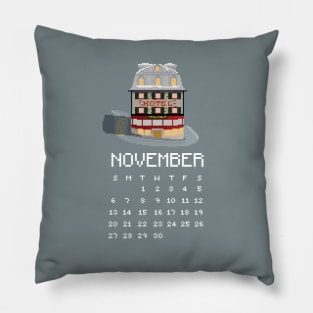 November 2022 Calendar Pixel Art Pillow