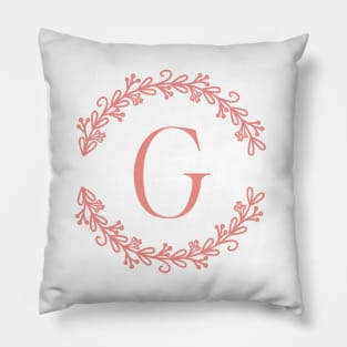 Pink Monogram- Letter G Pillow