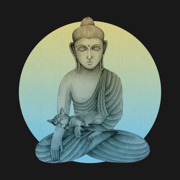 Buddha with cat 4 by KindSpirits