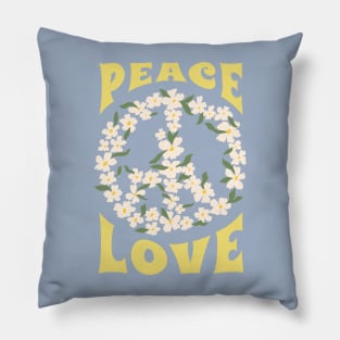 Floral Peace Sign and Love Pillow