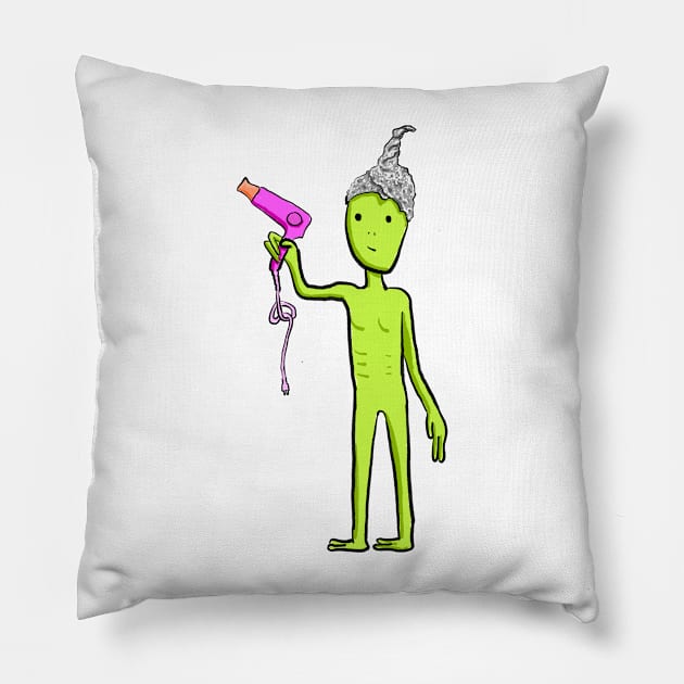 Pew Pew Alien Pillow by doteau