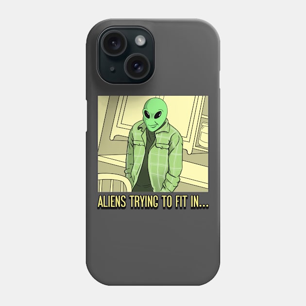 Aliens Meme Funny Phone Case by Tip Top Tee's