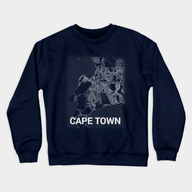 Cape Town South Africa City Map Cape Town Crewneck Sweatshirt