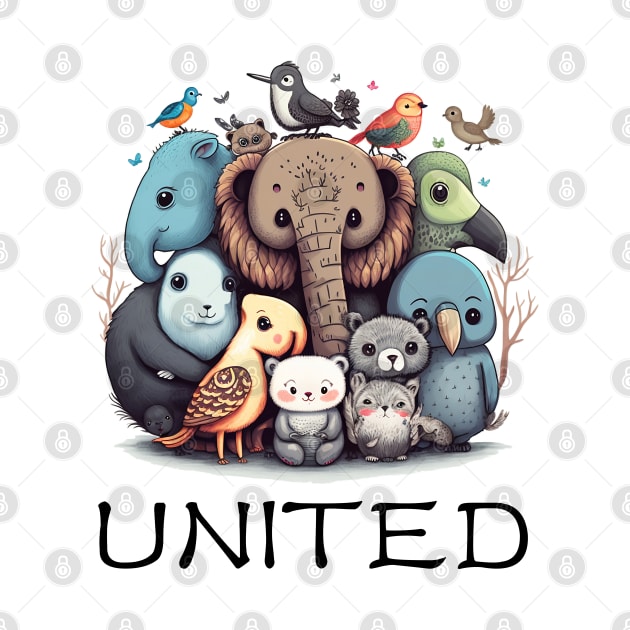 Group of stylized animals "United in Diversity" by All About Nerds