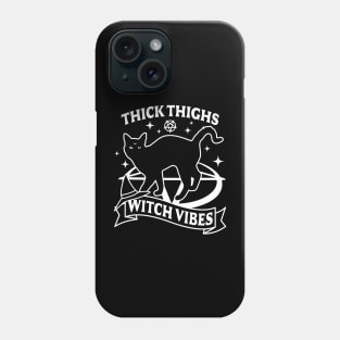 Thick Thighs Witch Vibes - Funny Halloween Goth Black Cat Phone Case