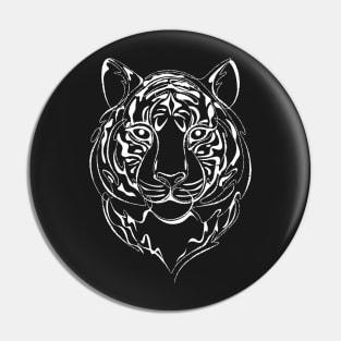 Continuous Line Tiger Portrait. 2022 New Year Symbol by Chinese Horoscope Pin