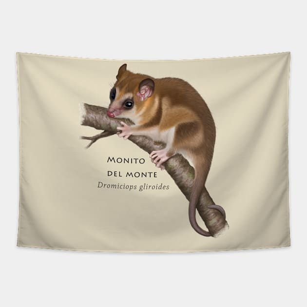 colocolo opossum Tapestry by uialwen