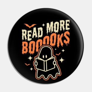 Read More Books Halloween Cute Ghost Boo Librarian Teacher Pin