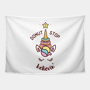 Donut Stop Believin' 2nd Birthday Donut Unicorn Tapestry