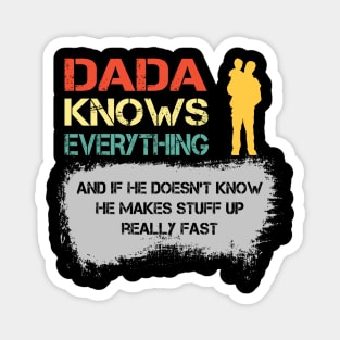 Dada Knows Everything Father's Day Daddy Gifts Magnet