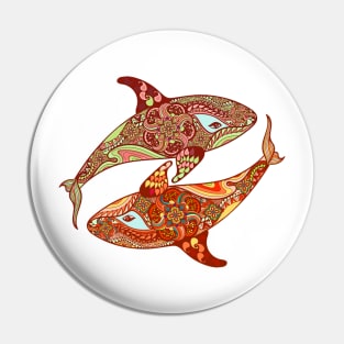 Love Whales design Pin