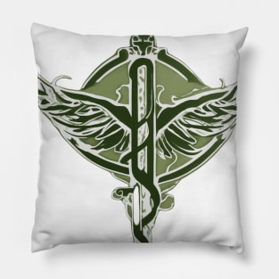 Caduceus Olive Green Shadow Silhouette Anime Style Collection No. 202 Pillow