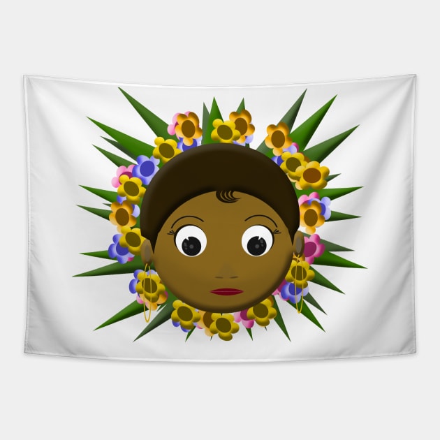 Black Beautiful Girl Matter Tapestry by FoolDesign