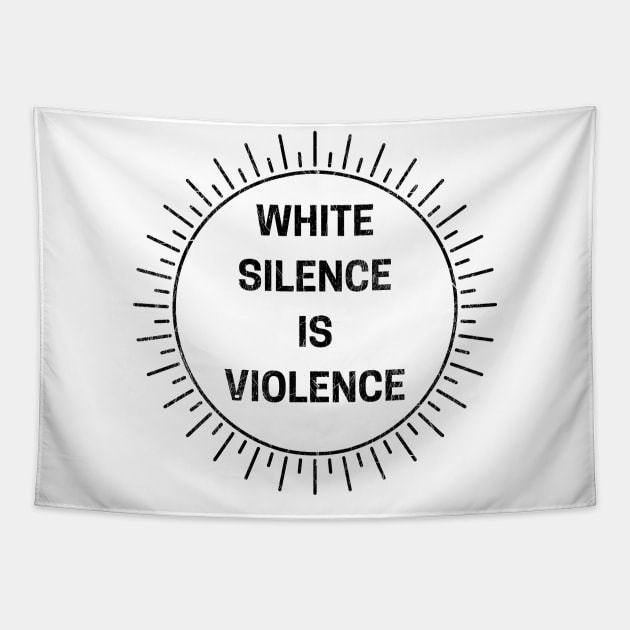 White Silence Is Violence Tapestry by CF.LAB.DESIGN