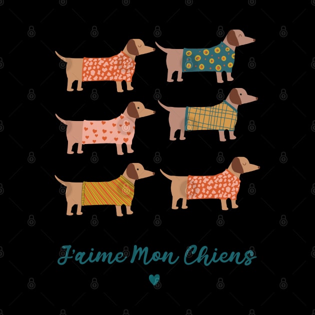 Dog Dachshund Weiner In Paris, French Dachshund Lover, Dog Lover Gift, Weiner Lover Gift, Hot Dogs by Guncha Kumar