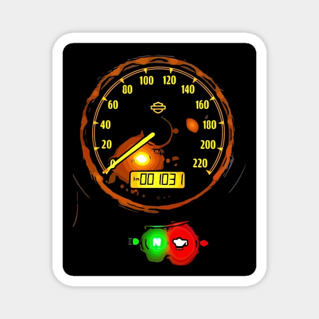 Motorcycle speedometer Magnet by MarkoShirt