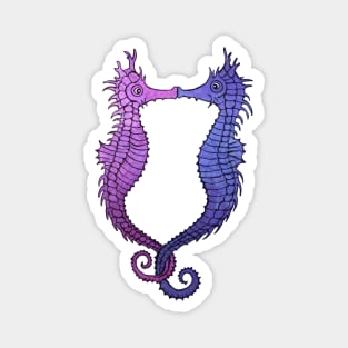 Kissing Seahorses - Purple Magnet