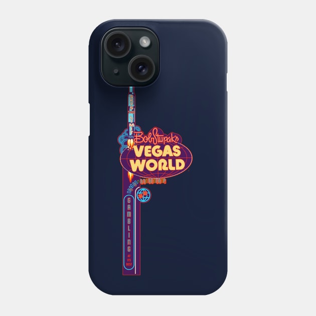 Vintage Vegas World Hotel and Casino Sign Las Vegas Phone Case by StudioPM71