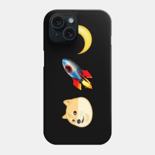 Dogecoin to the Moon emojis Phone Case