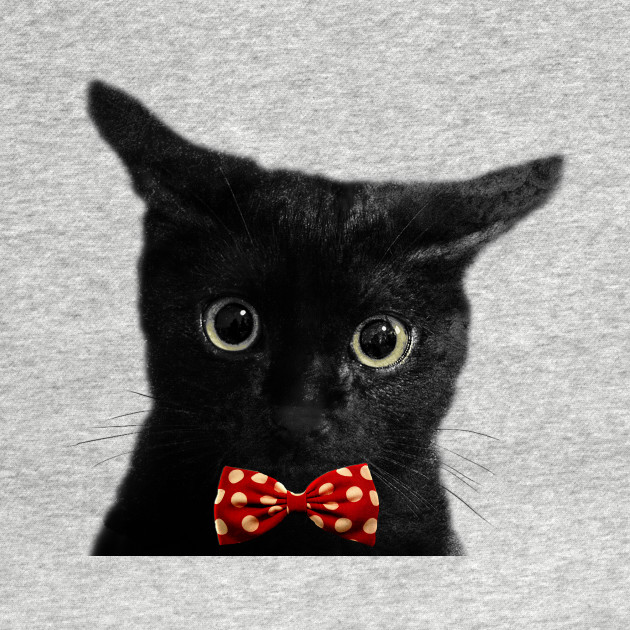Black Cat With Bowtie Black Cat Crewneck Sweatshirt Teepublic