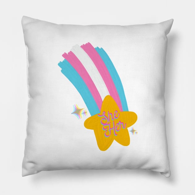 She/Her Pronouns Pillow by RainbowStudios