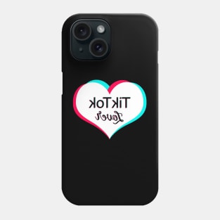 Tiktok Lover White. Text will appear flipped correctly on front camera Phone Case