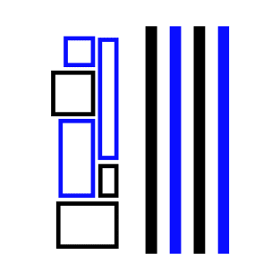 Black And Blue Lines And Squares T-Shirt