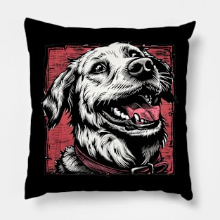 Retro Art Golden Retriever Dog Lover Pillow