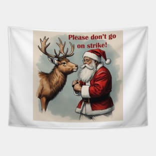 Santa Clause and Reindeer Tapestry