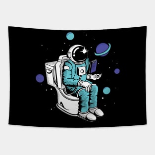 Poopin Space Astronaut Color Funny Space Gift Tapestry