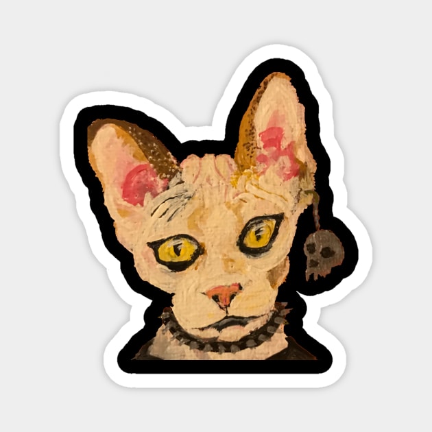 Hairless goth cat Magnet by jpat6000