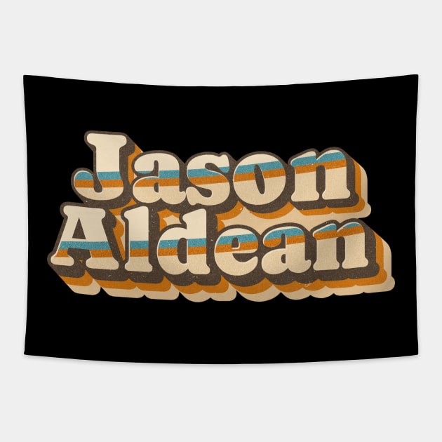 Jason Aldean  - vintage retro type Tapestry by Crocodile Store