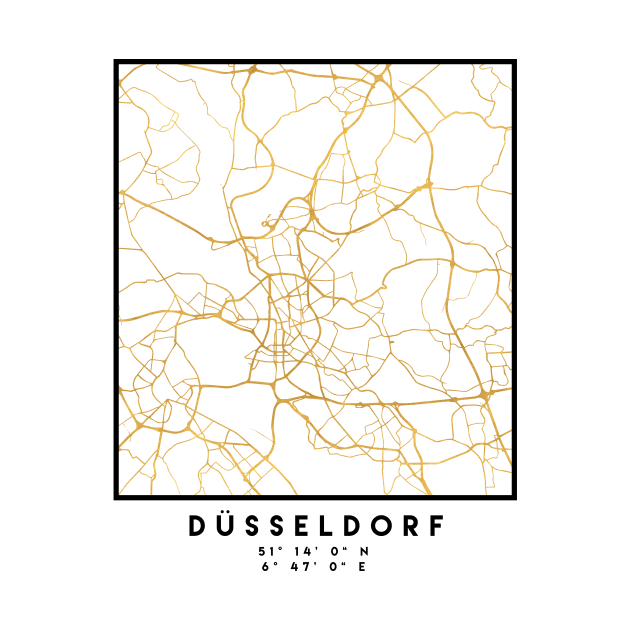 DÜSSELDORF GERMANY CITY STREET MAP ART by deificusArt