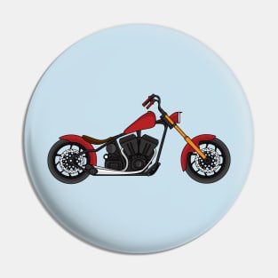 Chopper style motorcycle illustration Pin