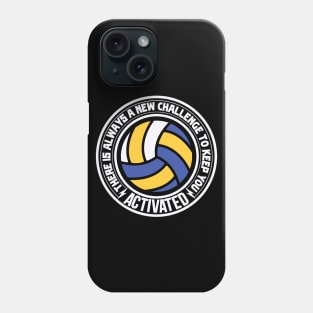 Colored volleyball players ball with white saying text Phone Case
