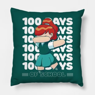 100 Days of school typography featuring a Dabbing girl #2 Pillow