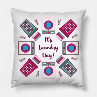 It's Laundry Day Mandala | Green Pink | White Pillow