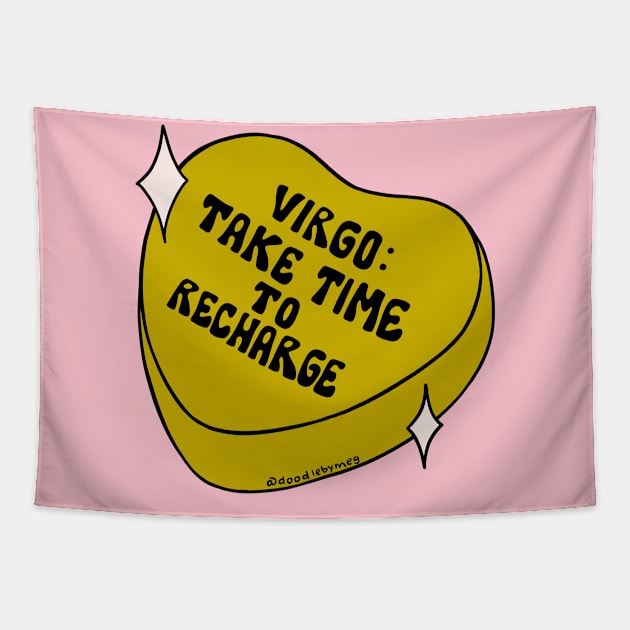 Virgo Conversation Heart Tapestry by Doodle by Meg