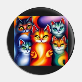 Colorful cats Pin