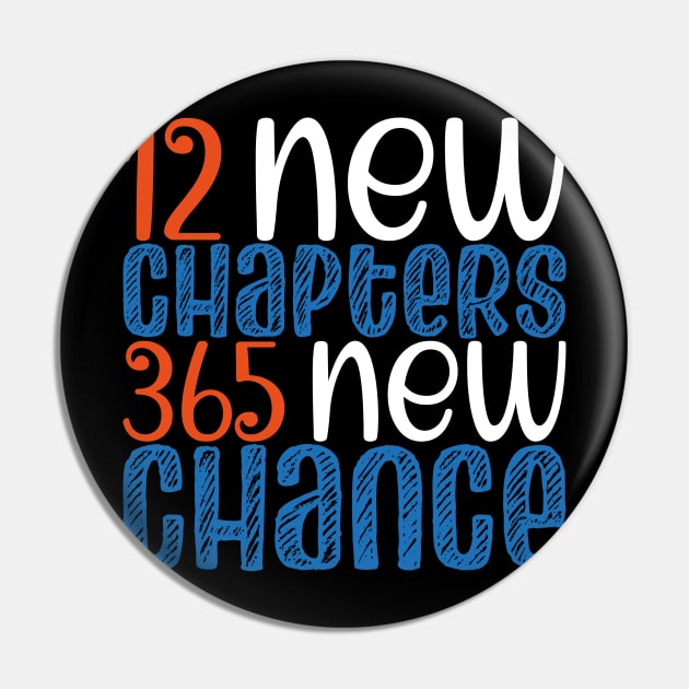 New Year 2023 Positivity, 12 New Chapters 365 New Chance Pin by mcoshop