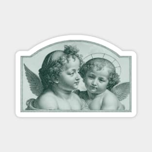 Vintage Cherubs Angels Cherub Distressed Cupid Art Magnet